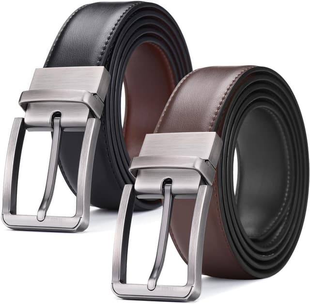 Detalle de AivaToba Cinturón de cuero reversible 3,4 cm