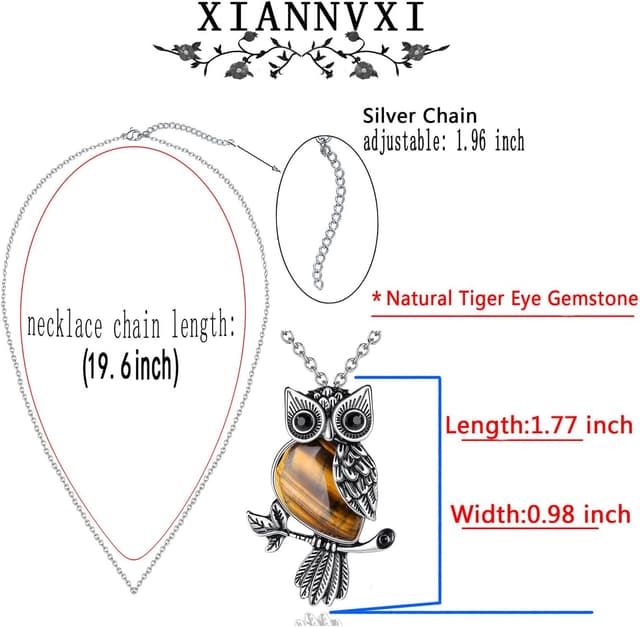 Thumbnail 5 de XIANNVXI Crystal Owl Necklace 19.6in