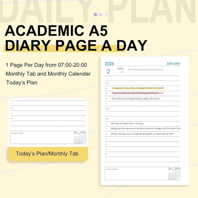 Thumbnail 6 de Agenda académica A5 2026 página por día 21,5x14,5 cm