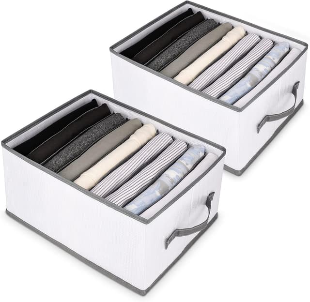 Thumbnail 6 de sprecenk Ordnungssystem Organizer Kleiderschrank – 2 Pack Faltboxen mit 12 Gittern, hellgrau