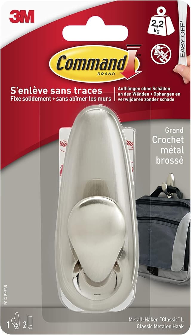 Detalle de Command Grand Crochet métal nickel brossé