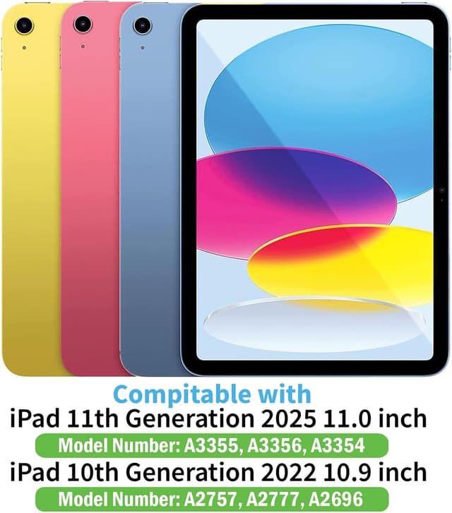 Detalle de GALTD for iPad A16 Case for 11th Gen (2025) & 10th Gen 10.9-inch (2022) with Auto Wake/Sleep, Pencil Holder & 360 Rotating Stand — Rose Gold