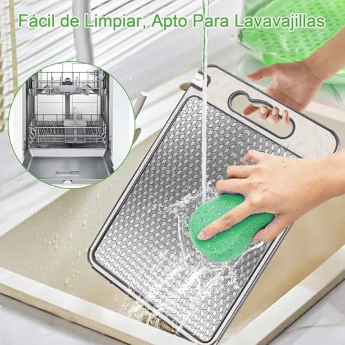 Detalle 2 de Tabla de Cortar Dictien de acero inoxidable doble cara (36 x 25 cm), sin BPA