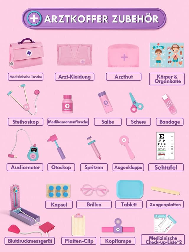 Detalle 2 de Lehoo Castle Arztkoffer Kinder ab 3 Jahren