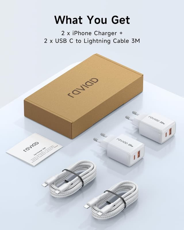 Thumbnail 6 de RAVIAD iPhone Ladegerät 20 W 2er-Set