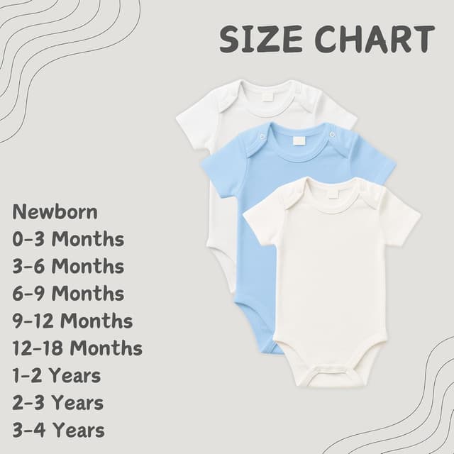 Detalle de rise&Raba Baby Bodysuit 3 Pack (0–4 years) in 100% Organic Cotton