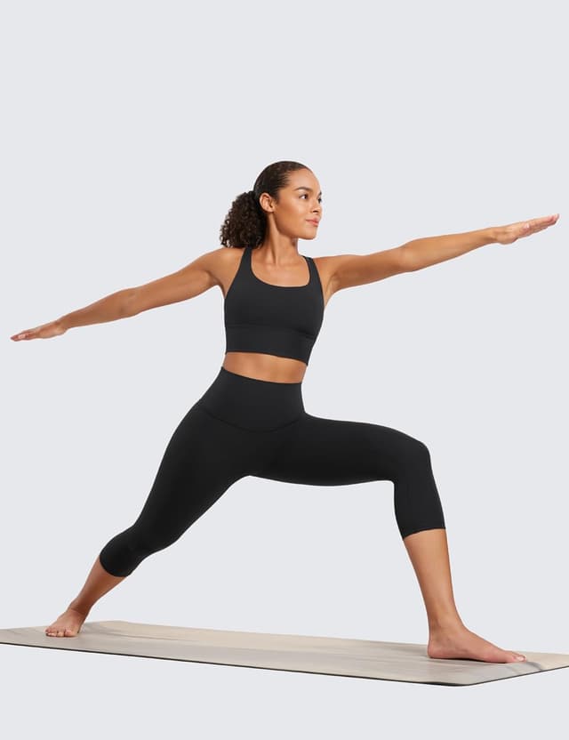 Detalle de CRZ YOGA Butterluxe da donna a vita alta: leggings capri da salotto per yoga