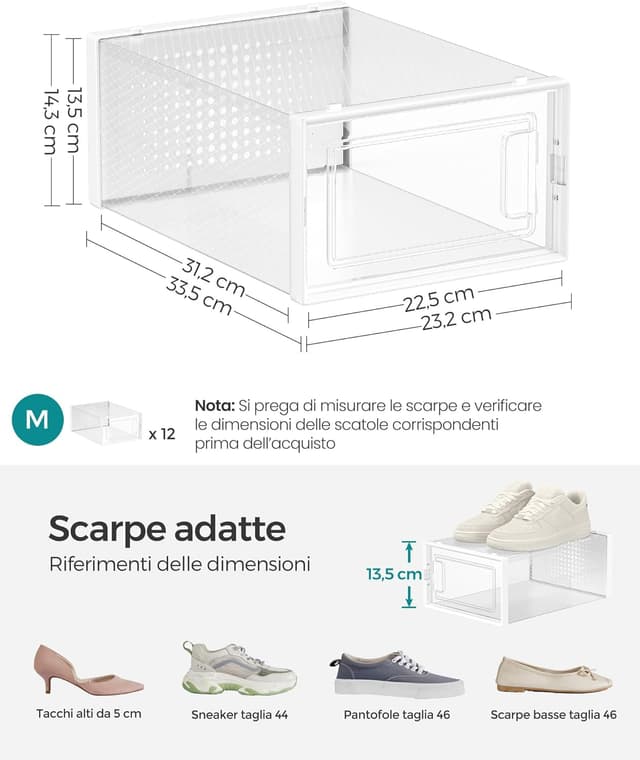 Thumbnail 4 de SONGMICS LSP08SWT Scatole per Scarpe 8 pack
