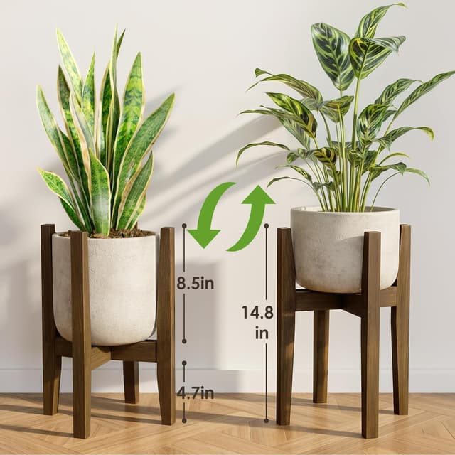 Detalle de Bamworld porta piante da interno/esterno regolabile in bambù per balcone (vaso non incluso)