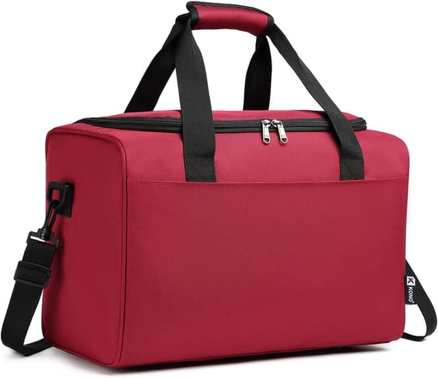 Detalle de Kono Ryanair Under The Seat Holdall 40x20x25cm, 20L Cabin Hand Luggage Bag (Burgundy)