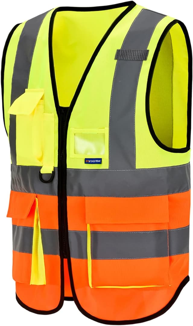 Thumbnail 6 de AYKRM High Visibility Executive Safety Vest with Zipper Front, 21-Colour High-Vis Design & Phone/ID Pockets