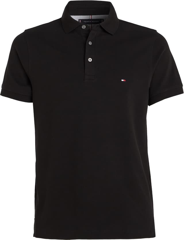 Detalle de Tommy Hilfiger Herren Poloshirt Kurzarm 1985 Slim Slim Fit – schlichtes Bio-Baumwolle-Poloshirt mit Stretch