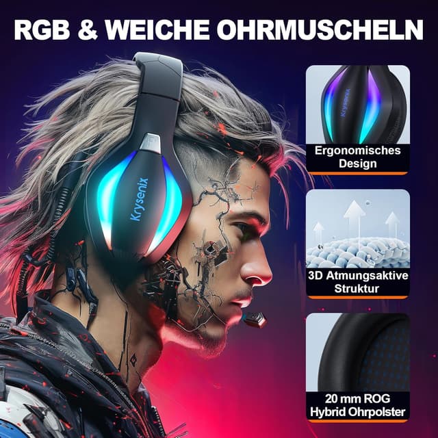 Thumbnail 1 de Krysenix PG1 RGB Gaming Headset