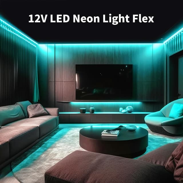 Thumbnail 2 de 🔵 ShineBurky Tira LED Neón 12V 5M Azul Helado IP65