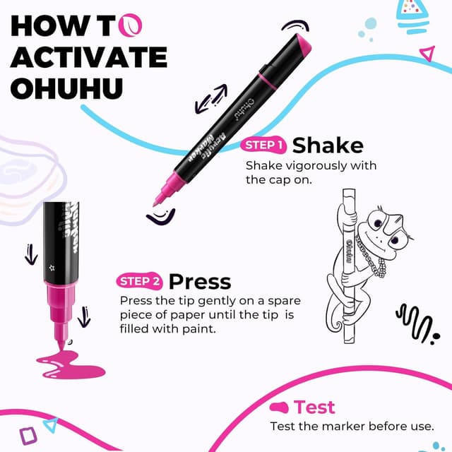 Thumbnail 6 de Ohuhu 60 Colour Acrylic Pens Dual Tips