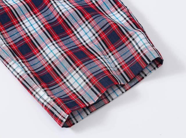 Detalle de MoFiz Men’s Ultra Lightweight Cotton Plaid Pajama Pants (3-Pack) with Drawstring & Pockets