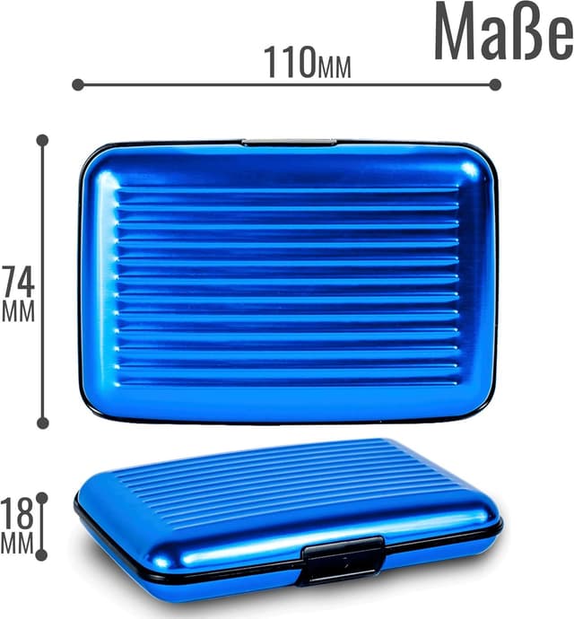 Thumbnail 6 de VALLET Premium blocchi di alluminio per carte con RFID e NFC, 6 scomparti (fino a 10/12 carte) blu