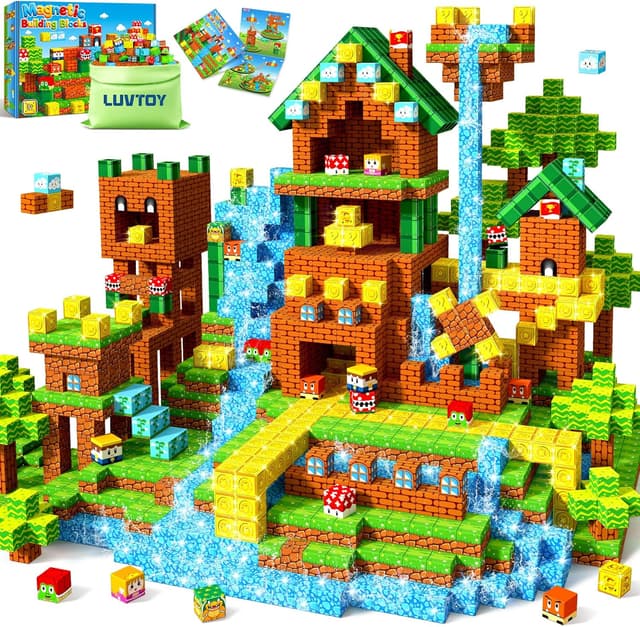 Detalle de LUVTOY Magnetische Bausteine für Kinder – magnetisches Spielset ab ca. 3 Jahren