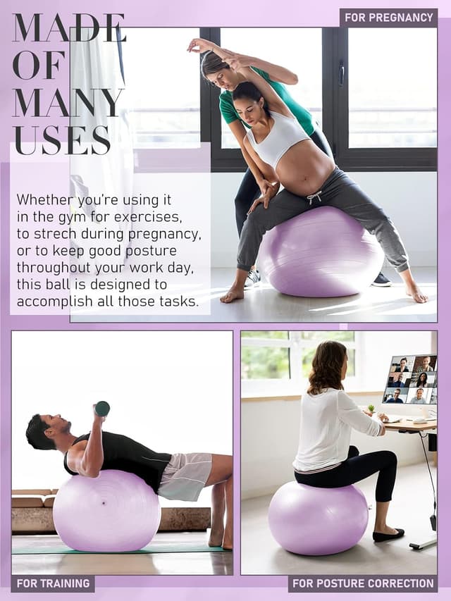 Thumbnail 4 de PhysKcal Gym Ball 85cm anti‑burst stability ball