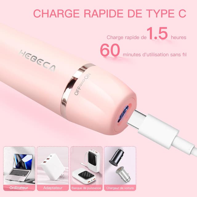 Thumbnail 5 de HEBECA Tondeuse à poils de nez 3 en 1 Rose