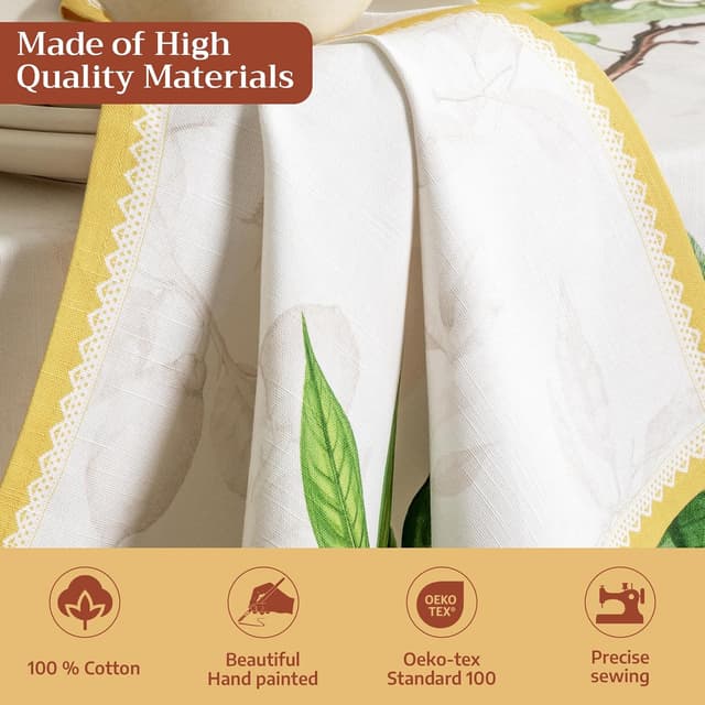 Detalle de Maison d'Hermine 100% Cotton Cloth Napkins Set of 4 (Limoncello) 20" x 20