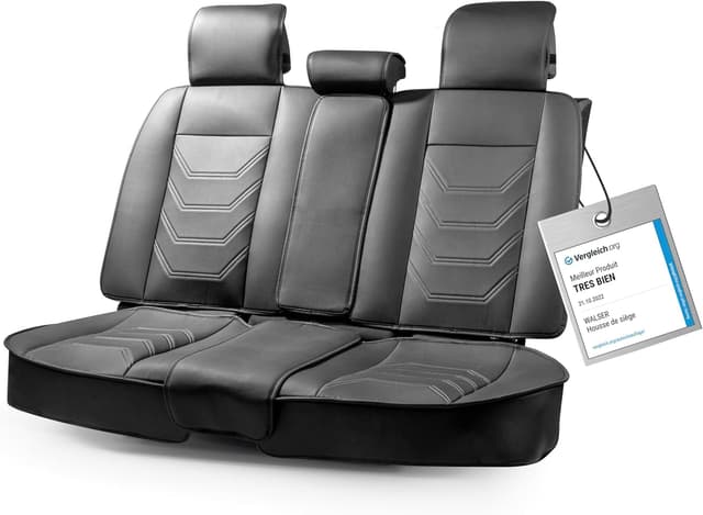 Detalle de Walser Kimi housse de siège arrière universelle avec coussin de protection noir-gris