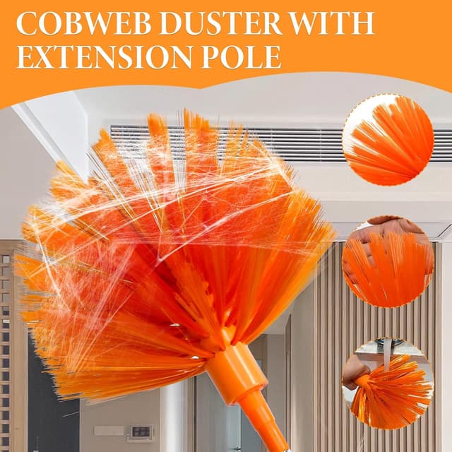 Detalle de TAIANJI 7-teilige Teleskop-Staubwedel mit Waschbarem Mikrofaser-Kopf, ausziehbar bis 237 cm