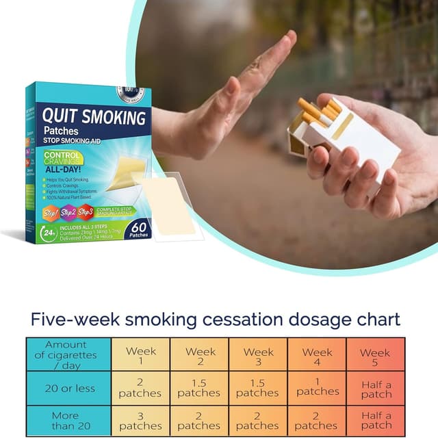 Thumbnail 6 de 60Pcs Quit Smoking Patches (Step 1–3) 2-Week Kit Quit Smoking Stickers