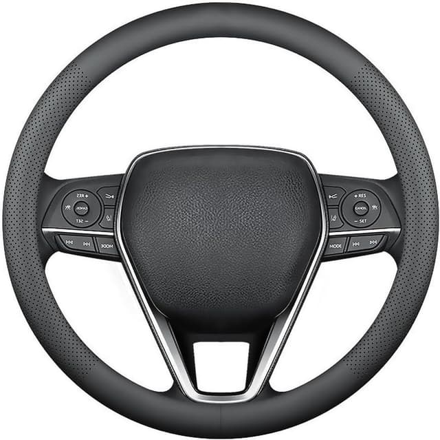 Thumbnail 6 de LKWLIKEI Nappa Premium Leather Steering Wheel Cover (Universal, Non-Slip), Black