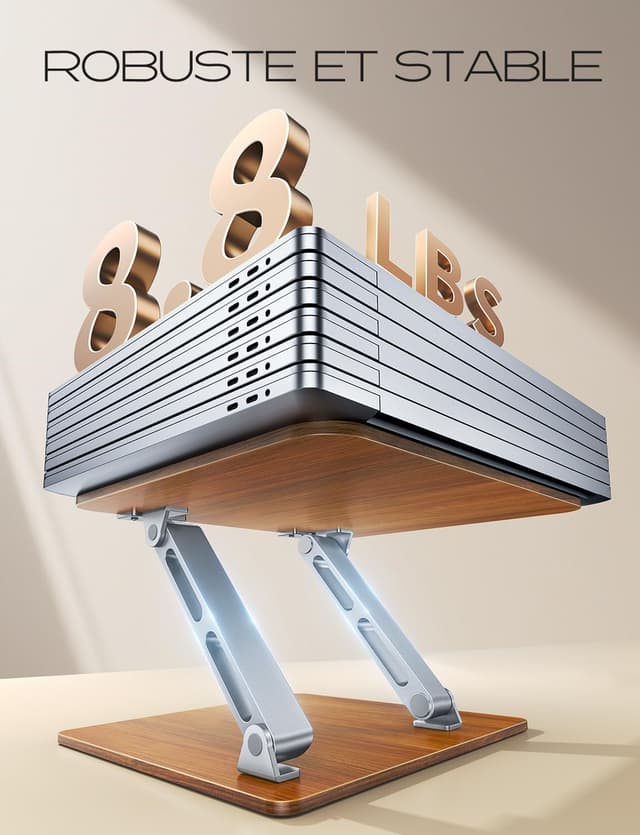 Thumbnail 3 de CIRYCASE Support portable Aluminium Bois 10–16 pouces