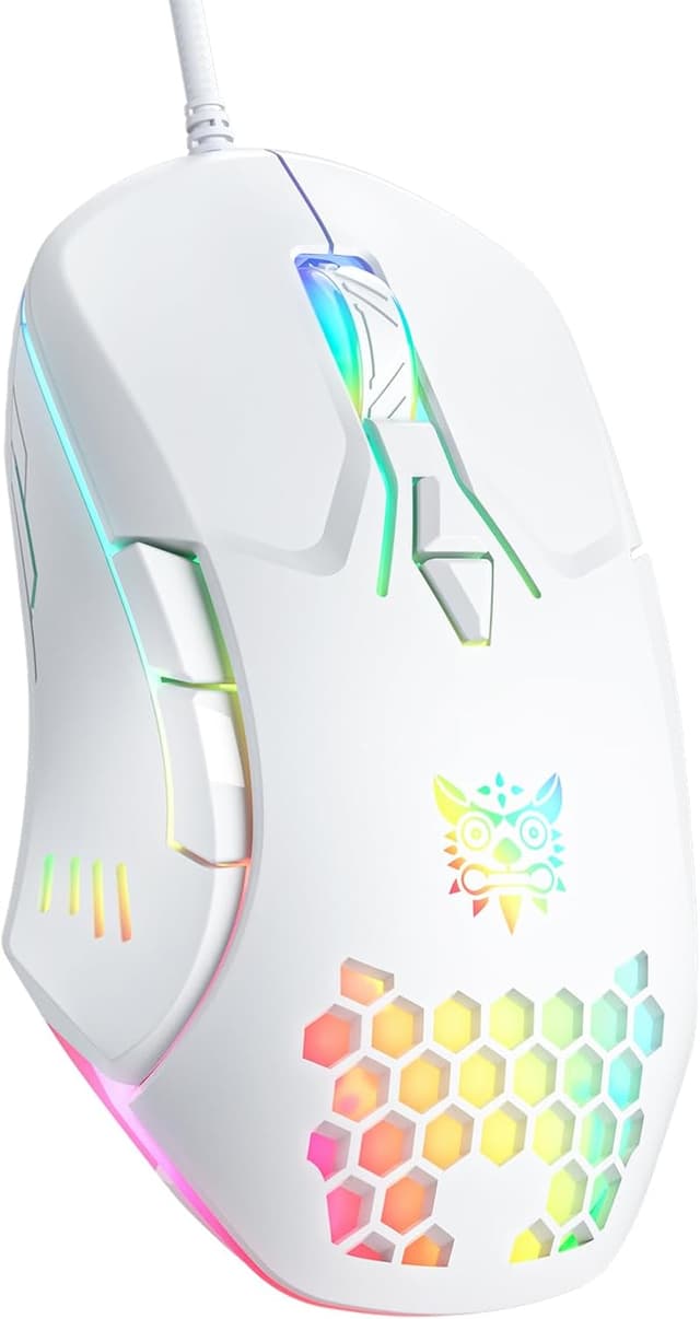 Detalle de Wired PC Gaming Mouse with PMW3389 sensor, RGB backlighting and 7 programmable buttons