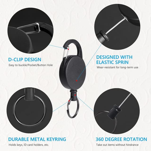 Detalle de Vicloon Llaveros Retráctiles 60 cm 240 g