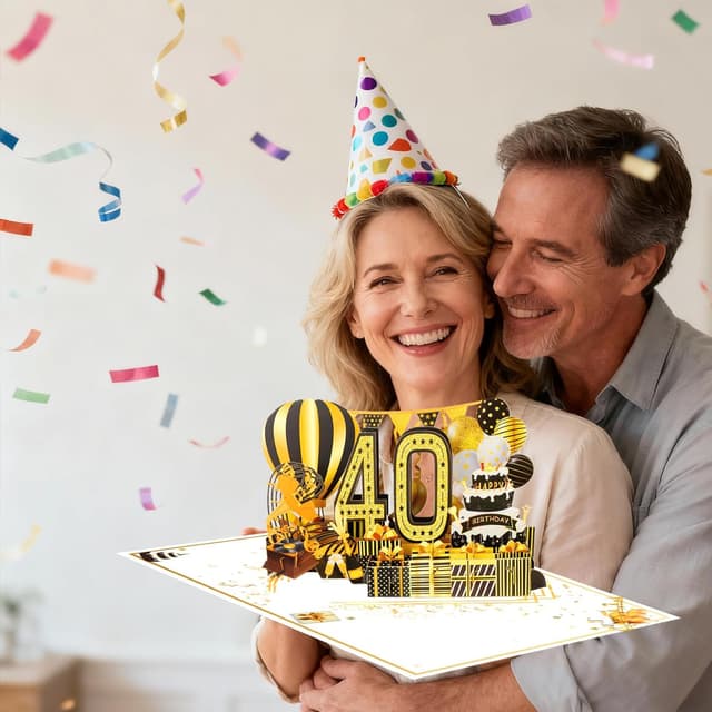 Thumbnail 6 de OLOSONG Geburtstagskarte 40 mit 3D Pop-up und Umschlag (Back in 1986)