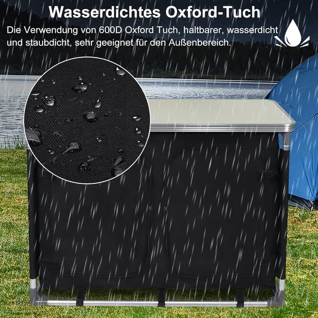 Detalle 2 de Froadp Campingküche faltbarer Schrank 100x50x80