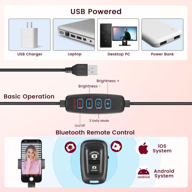 Thumbnail 4 de 10 Zoll Ringlicht 61 Zoll Stativ für Videos