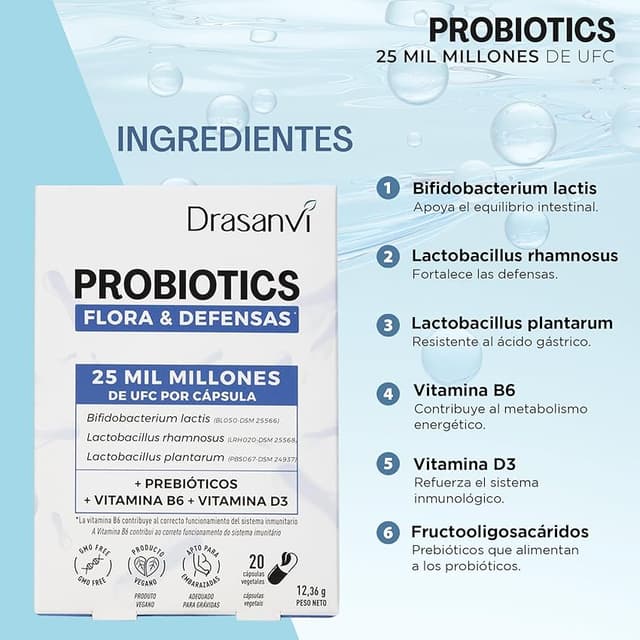 Detalle de Drasanvi PROBIOTICS Flora y Defensas 20 cápsulas 💊
