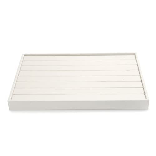 Detalle de Oirlv bandeja de almacenamiento de joyería beige de lino (anillos, pendientes y colgantes)