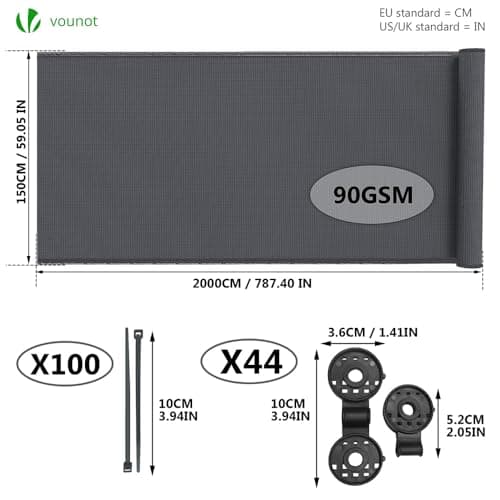 Thumbnail 1 de VOUNOT Malla de ocultación 1.5×20 m para jardín