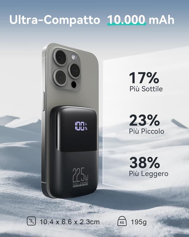 Detalle 2 de INIU Power Bank 10000mAh ricarica rapida 22,5W