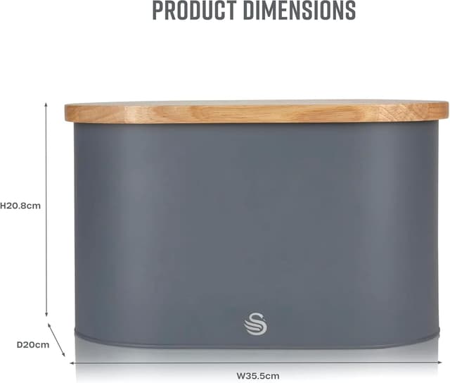 Thumbnail 6 de Swan Nordic Bread Bin with Bamboo Lid