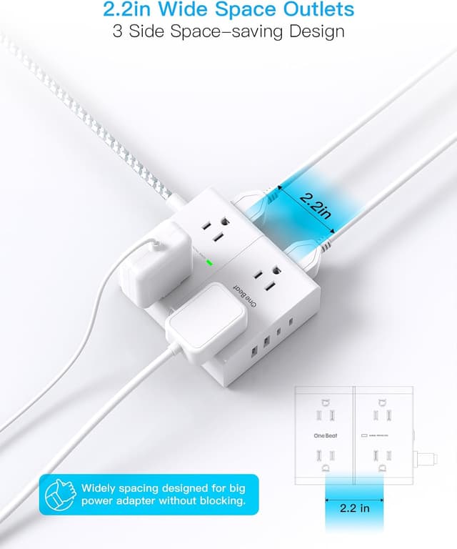 Thumbnail 6 de Surge Protector Power Strip 15ft with 8 Outlets and 4 USB Ports ๐