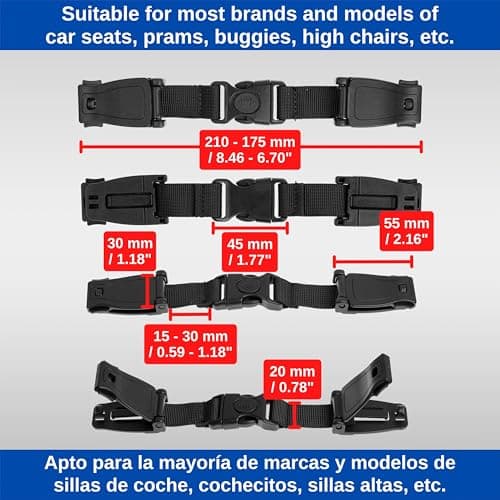 Thumbnail 3 de Protection de boucle en noir, 2 pièces, 21 cm ⚙