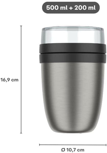 Detalle de Mepal Panier repas hermétique Ellipse 107647078700 (500 + 200 ml) Vivid Mauve