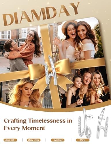 Detalle de Diamday pendientes de stud 925, 17 mm