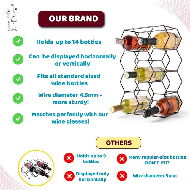 Thumbnail 5 de Gusto Nostro Portabottiglie da Tavolo 14 Bottiglie Nero