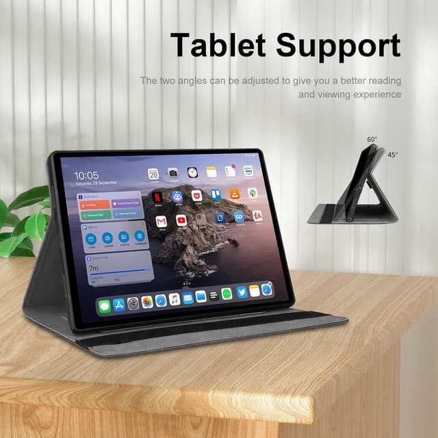 Detalle de CXTCASE Hülle für Huawei MediaPad M5 lite 10.1 (2018) – Multi-Winkel Folio Flip Smart Cover in Blau