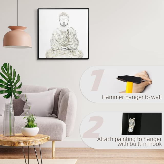 Detalle 2 de HOMCOM Cuadro Lienzo Buda 83x83 cm ✨ Decoración Artística