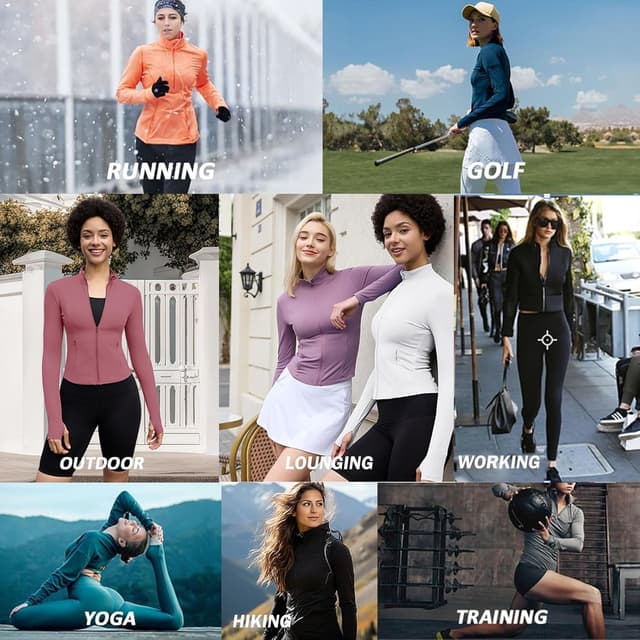 Detalle 2 de XDSP Damen Laufjacke Sportjacke Langarm