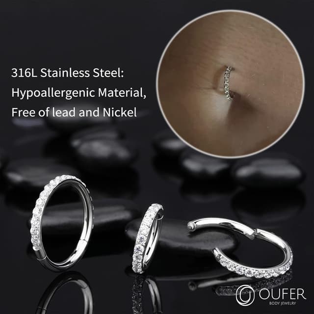 Thumbnail 6 de OUFER Anneau nombril 14G acier chirurgical 10 mm