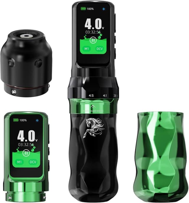 Detalle de Dragonhawk Machine à Tatouer Stylo Fold Pro « Year of the Horse Edition » sans fil (moteur Mcore-C4, 2,5 à 4,5 mm, 7 courses réglables)